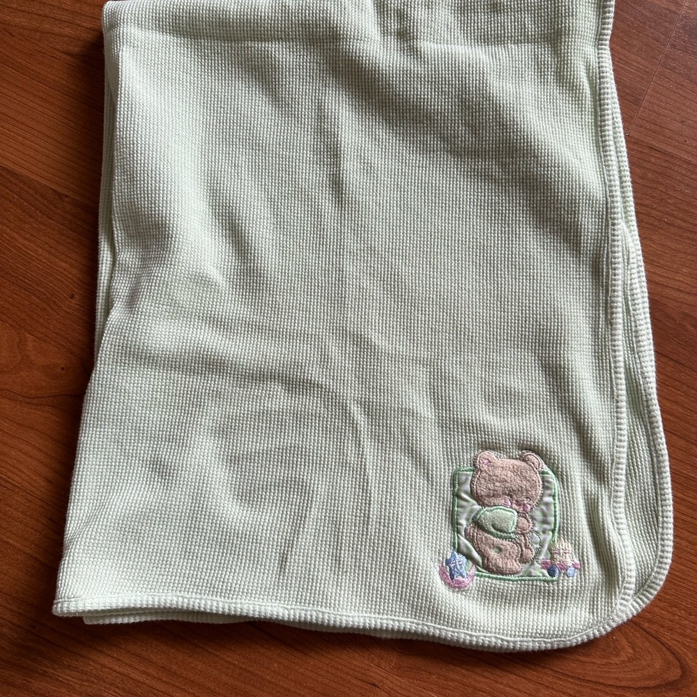 Vintage just born waffle texture baby blanket